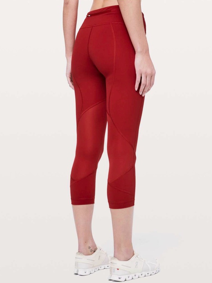 Lululemon Pace Rival Crop *22" In Dark Red Size 4
